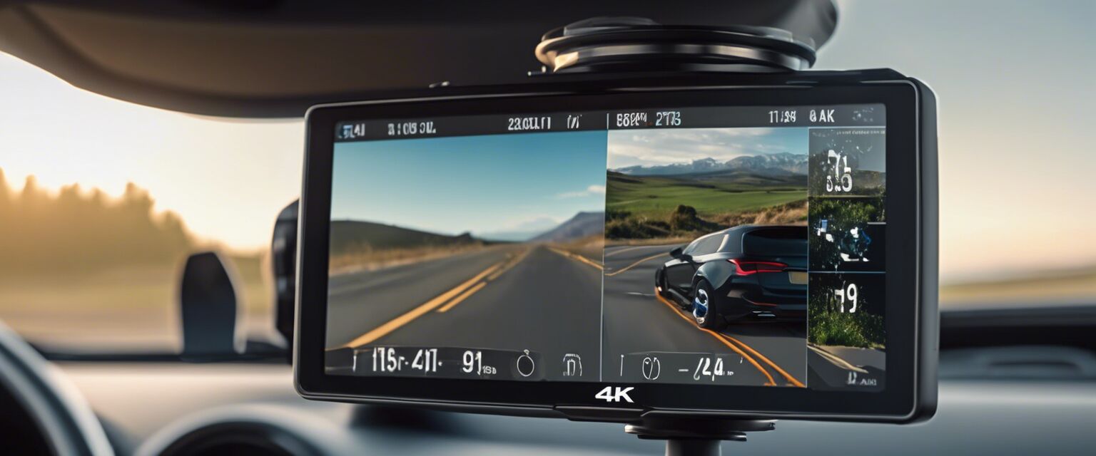 Close-up of a 4K dashboard camera