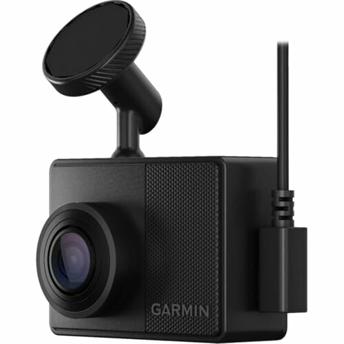 Garmin dash cam with lens and cable.