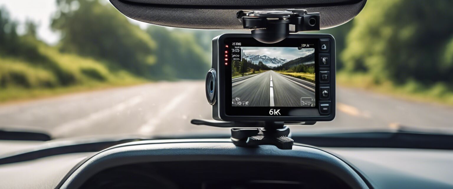 Budget dashboard camera on windshield