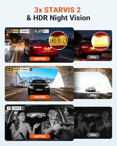 Vantrue dash cam features with night vision and HDR capabilities.